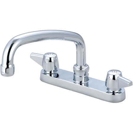 CENTRAL BRASS Two Handle Cast Brass Kitchen Faucet, NPSM, Standard, Polished Chrome, Number of Holes: 3 Hole 0125-A